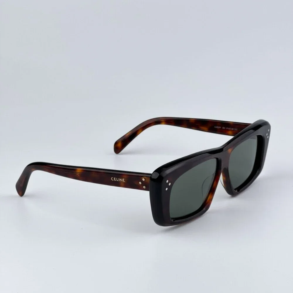 Celine CL40259I 52N BRAND NEW Sunglasses Havana Green Rectangle Unisex